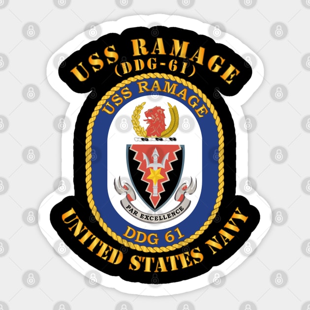 USS Ramage (DDG-61) Sticker by twix123844